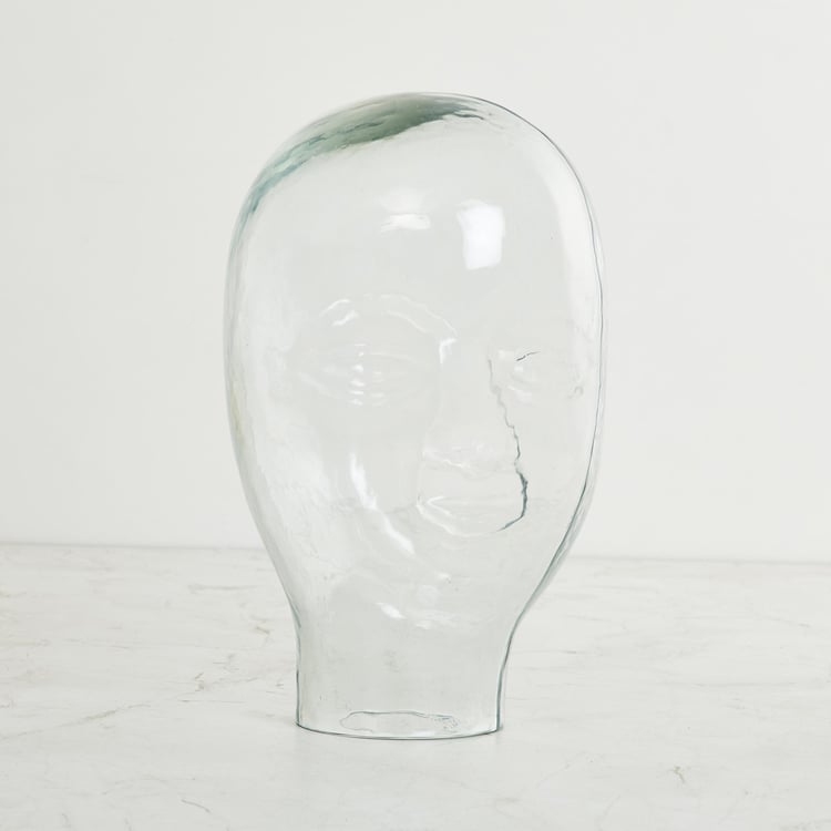 Fiesta Buddha Face Figurine Glass- 17 cm x 17 cm x 30 cm
