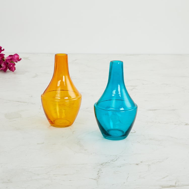 Fiesta Multicolour Small Glass Vase - Set of 2