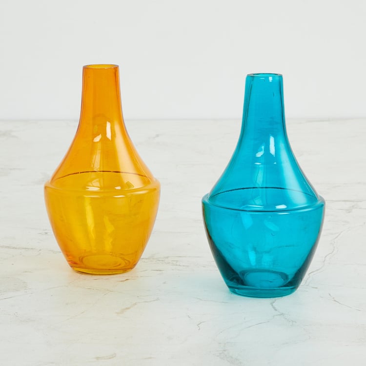 Fiesta Multicolour Small Glass Vase - Set of 2