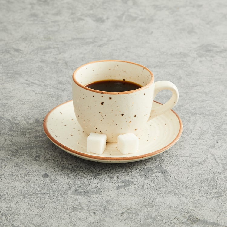 Marshmallow Stoneware Cup and Saucer