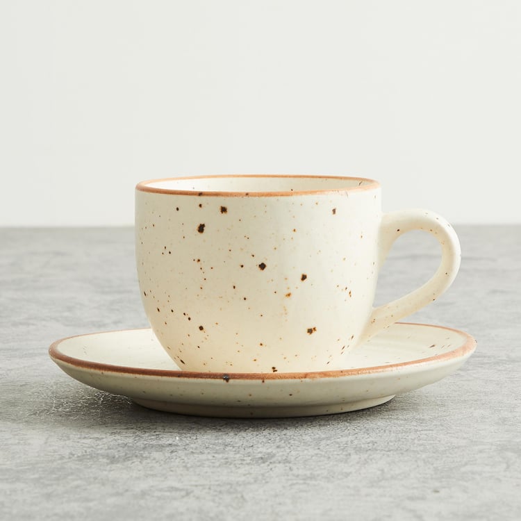 Marshmallow Stoneware Cup and Saucer