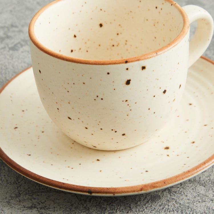 Marshmallow Stoneware Cup and Saucer