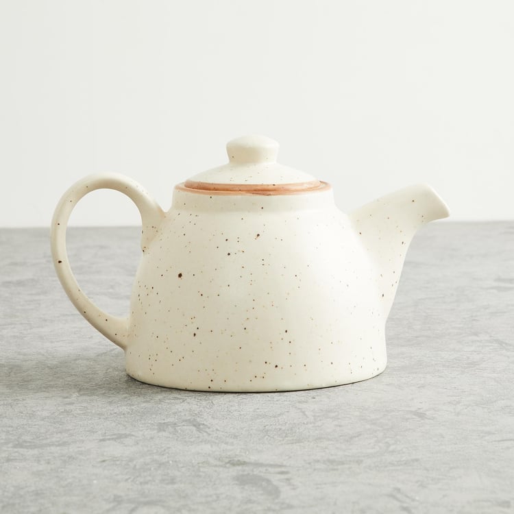 Fiesta Off-White Textured Stoneware Tea Pot- 13.2 x 25 cm - 1 L