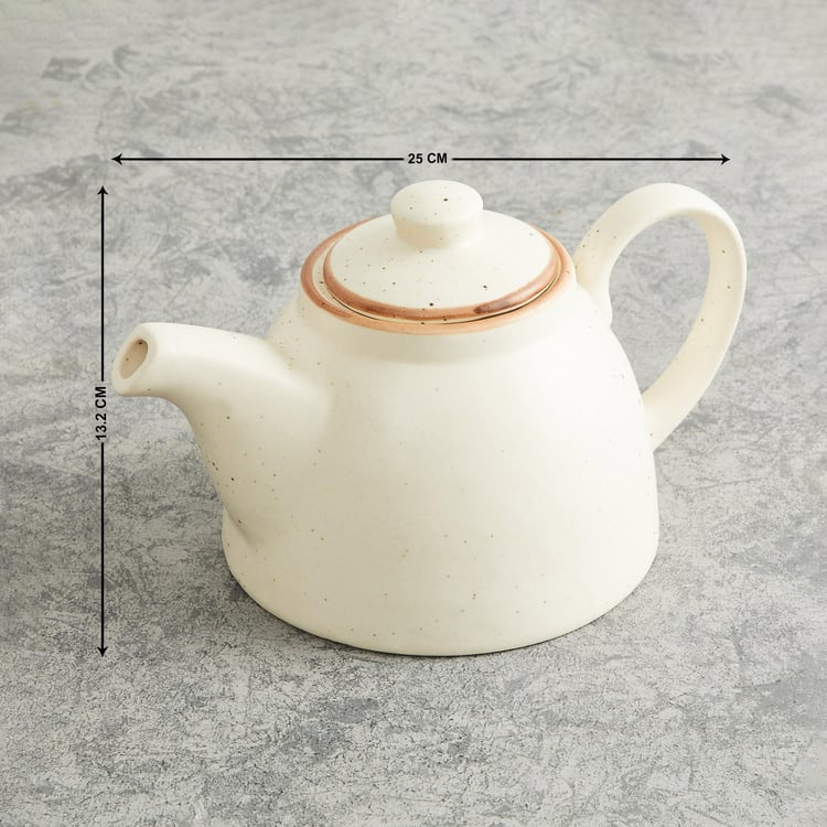 Fiesta Off-White Textured Stoneware Tea Pot- 13.2 x 25 cm - 1 L