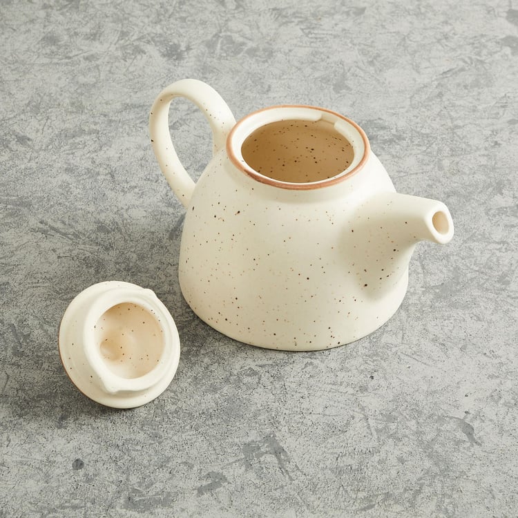 Fiesta Off-White Textured Stoneware Tea Pot- 13.2 x 25 cm - 1 L