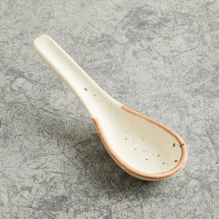 Marshmallow Stoneware Spoon