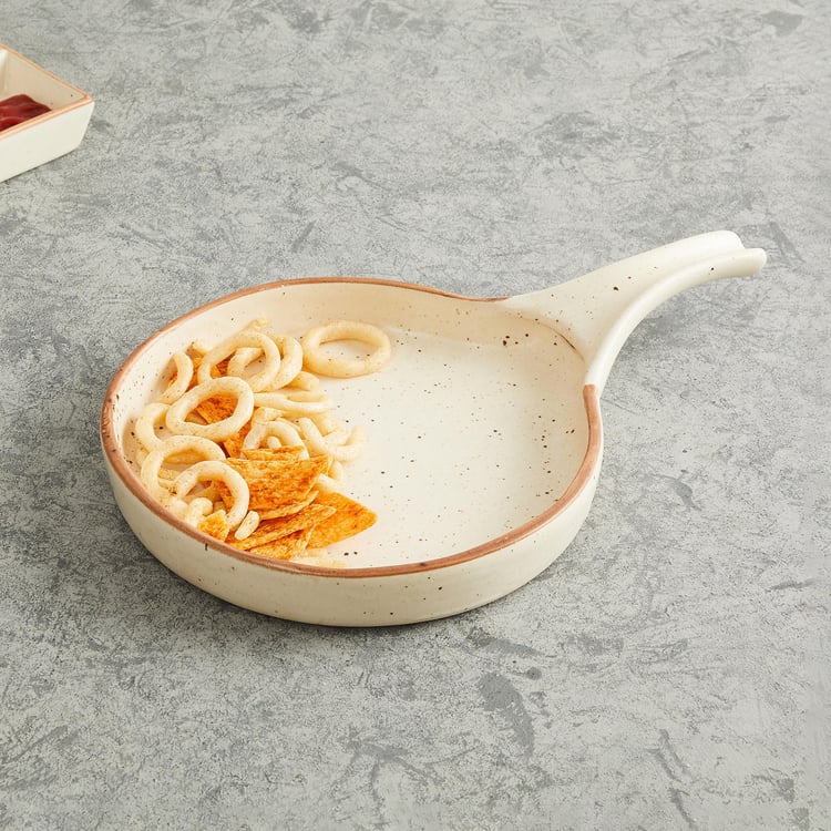 Fiesta Off-White Textured Stoneware Serving Platter- 32 x 20 cm