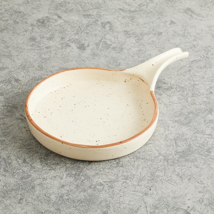 Fiesta Off-White Textured Stoneware Serving Platter- 32 x 20 cm