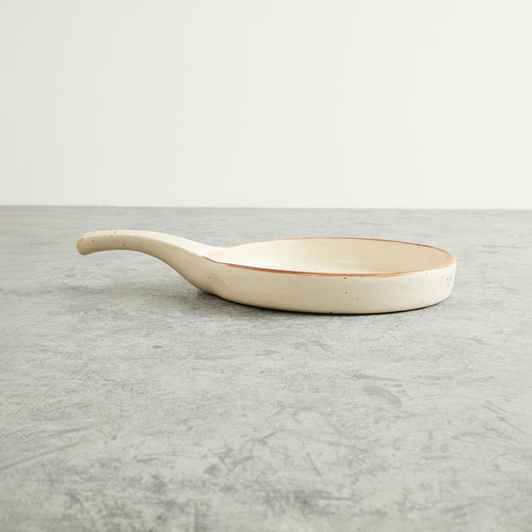 Fiesta Off-White Textured Stoneware Serving Platter- 32 x 20 cm