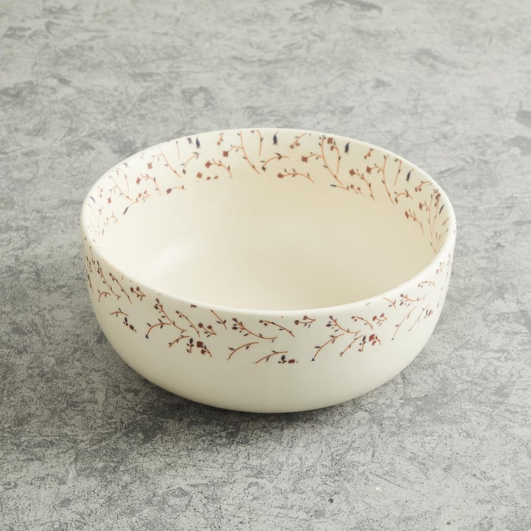 Fiesta Cream Printed Serving Bowl Stoneware Microwave Safe-19 cm