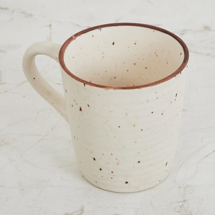 Corsica Marshmallow Stoneware Ribbed Mug - 320ml