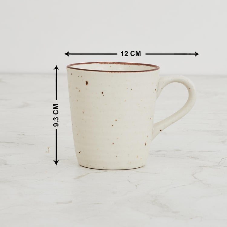 Corsica Marshmallow Stoneware Ribbed Mug - 320ml