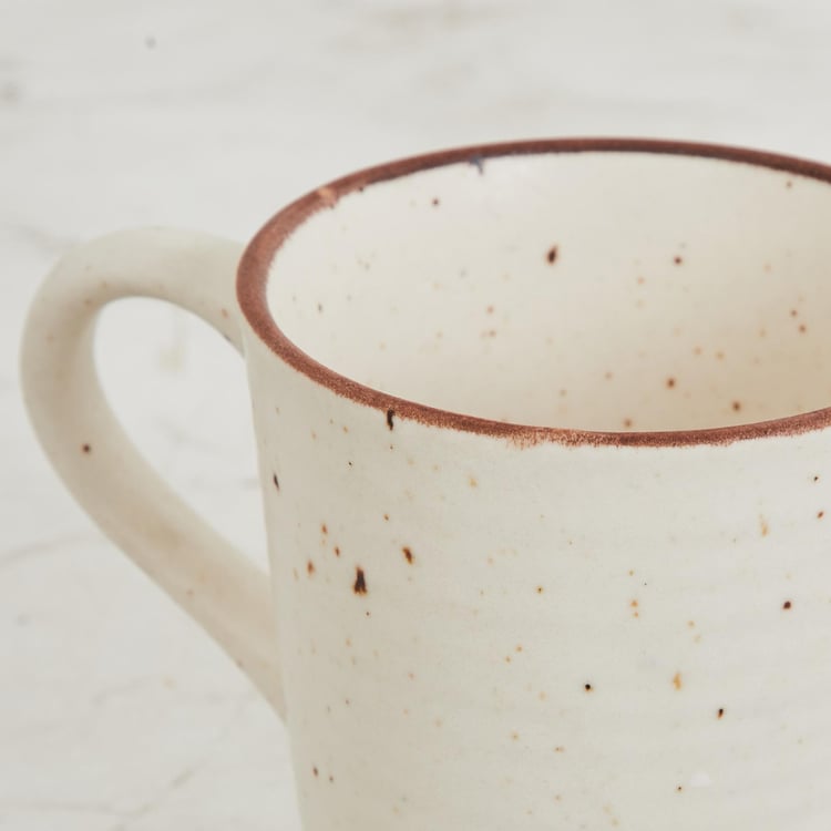 Corsica Marshmallow Stoneware Ribbed Mug - 320ml