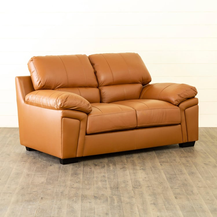 Diana Half Leather 2-Seater Sofa - Brown