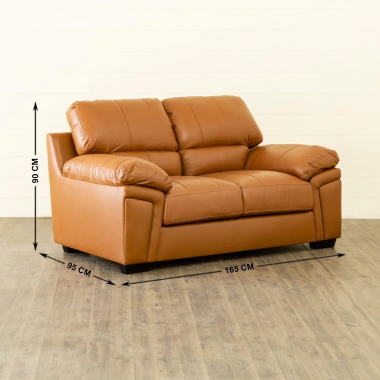 Diana Half Leather 2-Seater Sofa - Brown