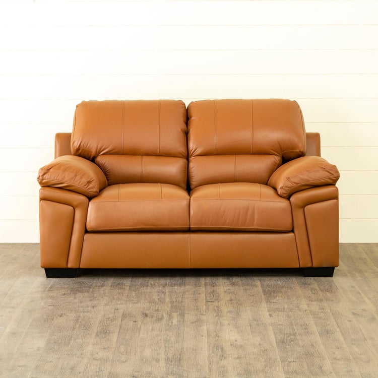 Diana Half Leather 2-Seater Sofa - Brown