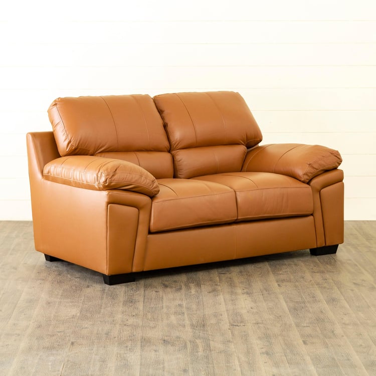 Diana Half Leather 2-Seater Sofa - Brown