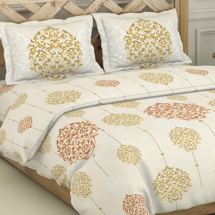 SPACES Atrium Off-White Printed Bed-In-A-Bag Set - 4Pcs