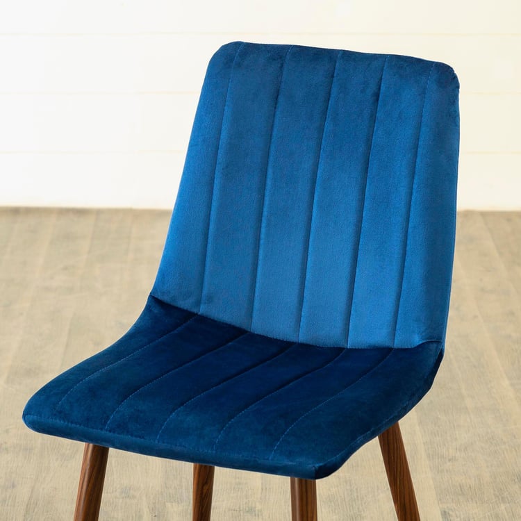 Noir Novelty Set of 2 Velvet Dining Chairs - Blue