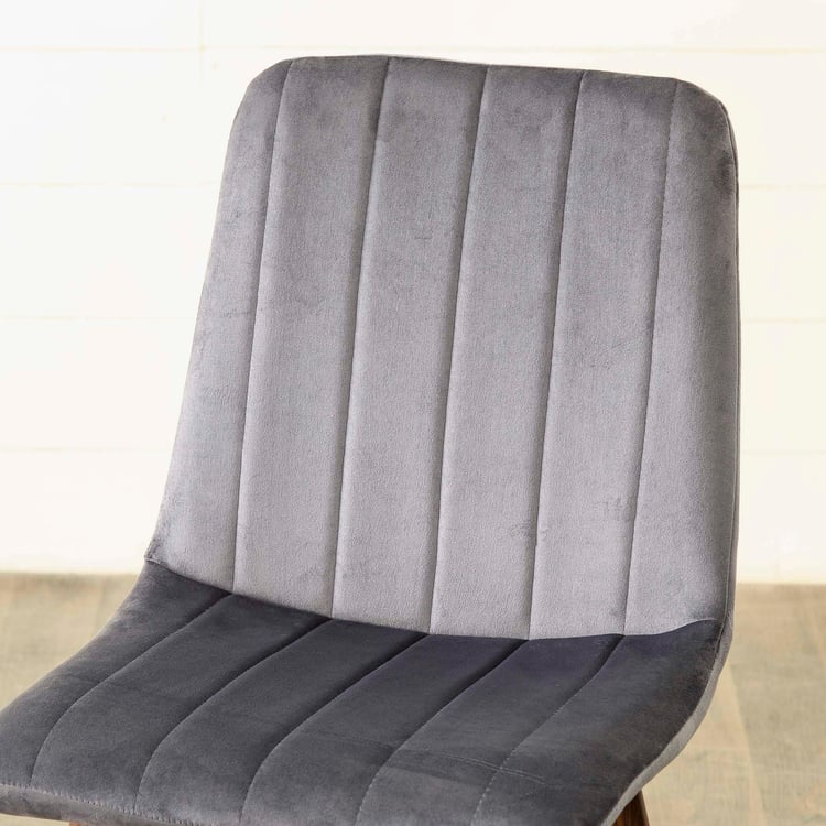 Noir Novelty Set of 2 Velvet Dining Chairs - Grey