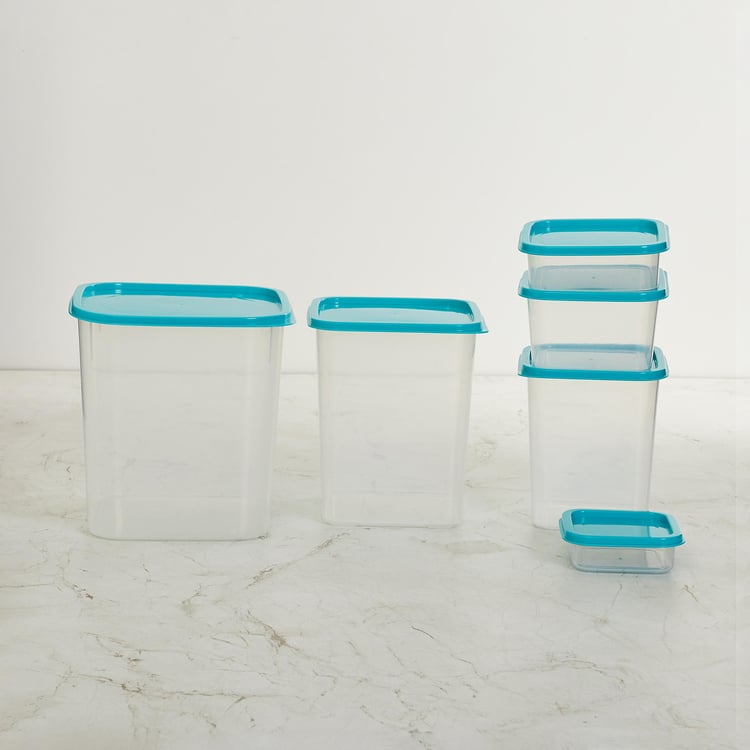 Fiesta Tall Transparent Storage Jars Polypropylene- Set Of 6