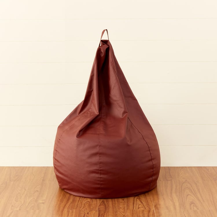 Flabby Faux Leather XXL Bean Bag with Beans - Brown
