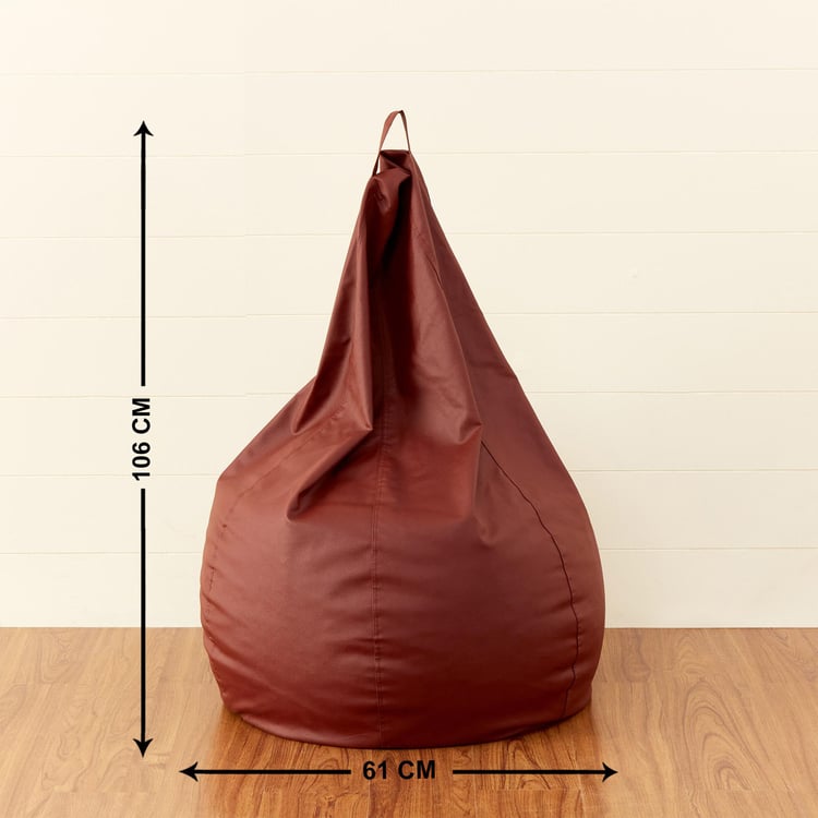 Flabby Faux Leather XXL Bean Bag with Beans - Brown