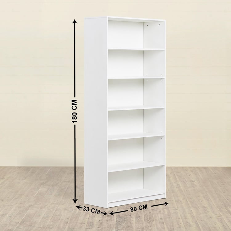 Helios Harpy White Engineered Wood Book Cabinet