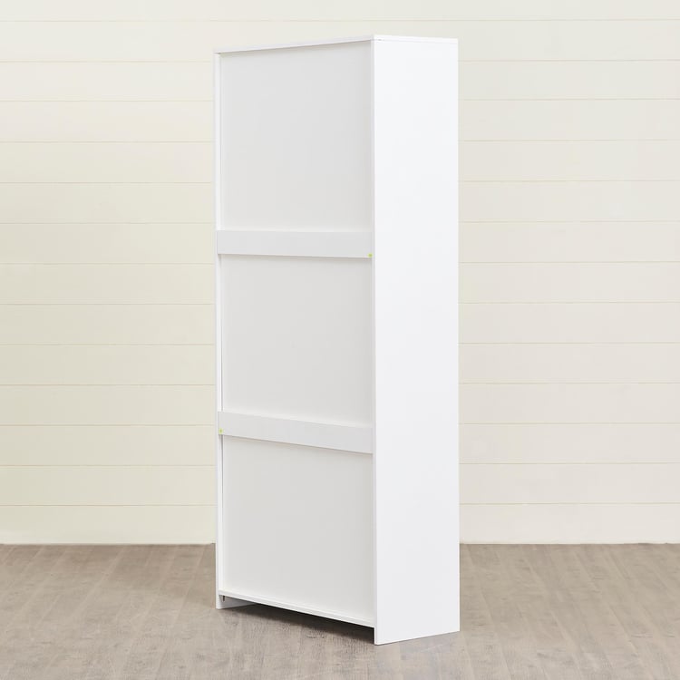 Helios Harpy White Engineered Wood Book Cabinet