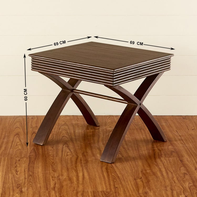 Flick Mango Wood End Table - Brown