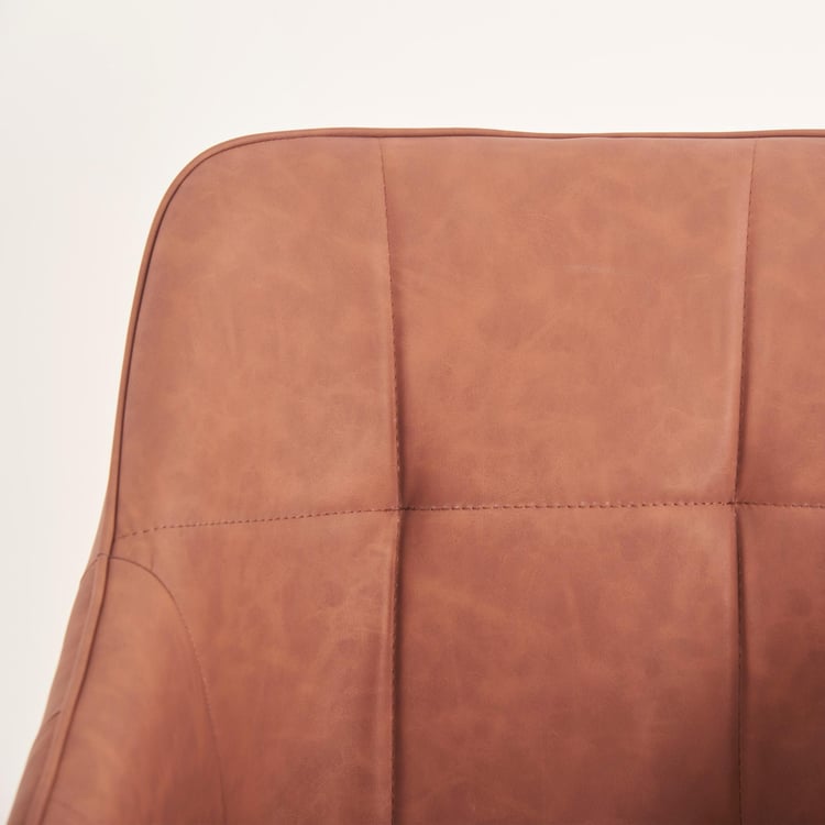 Drago Set of 2 Faux Leather Dining Chairs - Brown