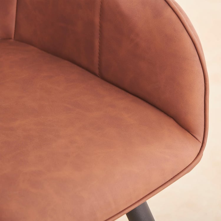 Drago Set of 2 Faux Leather Dining Chairs - Brown
