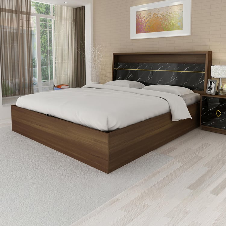 Noir Novelty Oliver Queen Bed With Hydraulic Storage - 163 x 219 cm