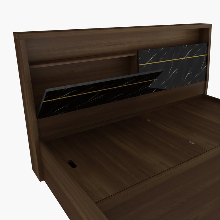 Noir Novelty Oliver Queen Bed With Hydraulic Storage - 163 x 219 cm