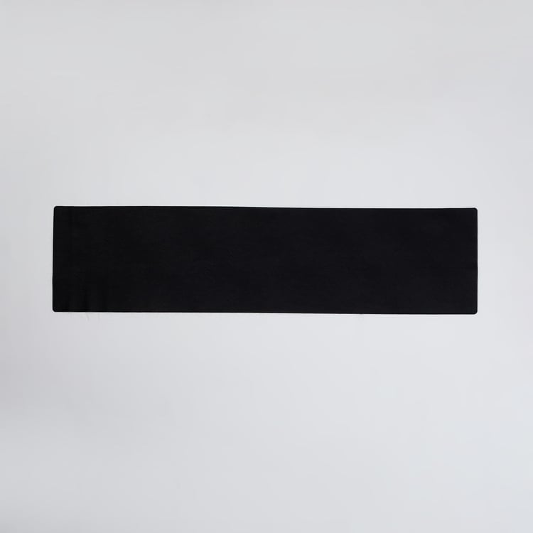 Altos Black Solid Leather Table Runner- 30 cm x 150 cm