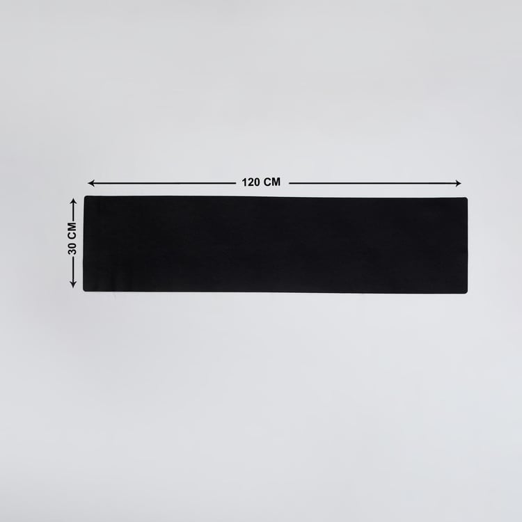 Altos Black Solid Leather Table Runner- 30 cm x 150 cm