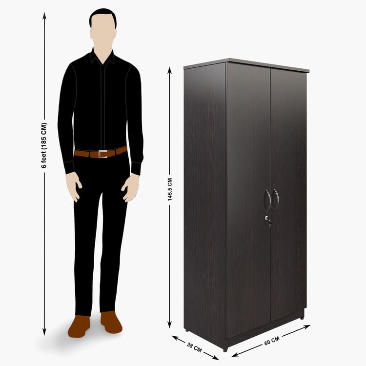 Helios Taylor 2-Door Wardrobe - Brown