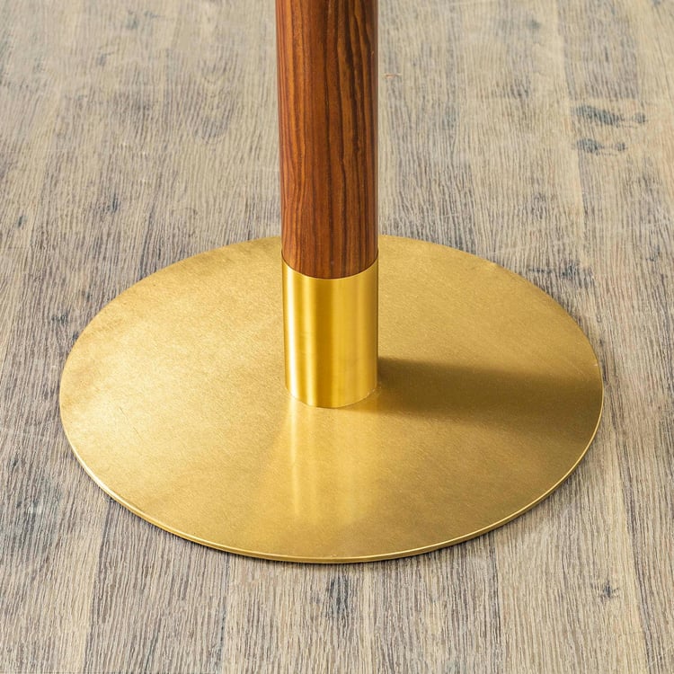Noir Novelty Tempered Glass Top End Table - Black and Gold