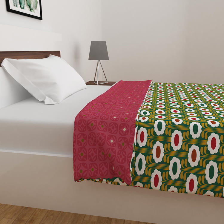 Vegas Flora Printed Single Bed Dohar- Set of 2- 135 x 200 cm