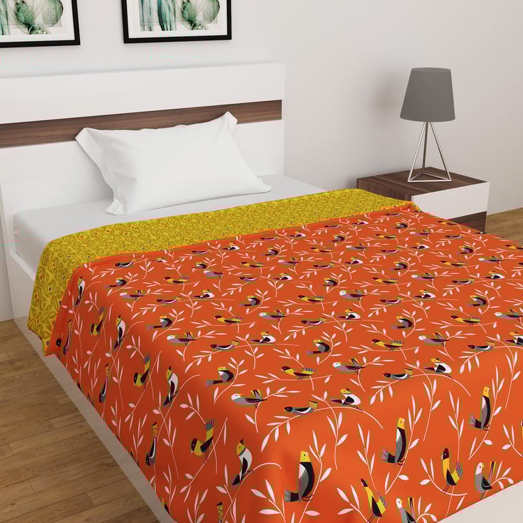 Vegas Flora Printed Single Bed Dohar- Set of 2- 135 x 200 cm