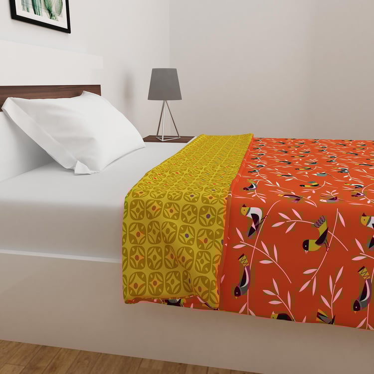 Vegas Flora Printed Single Bed Dohar- Set of 2- 135 x 200 cm
