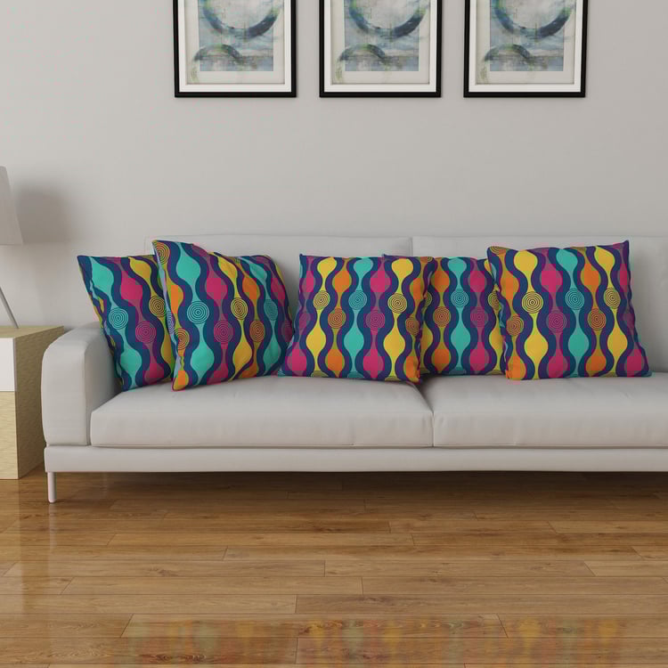 Vegas Printed Cushion Cover- Set of 5- 40 x 40 cm