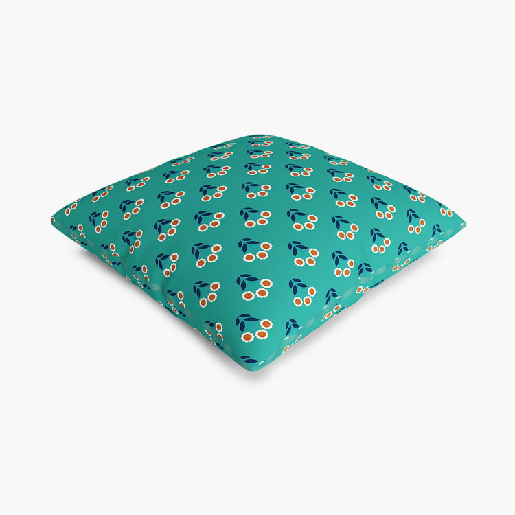 Vegas Meadow Teal Green Printed Cushion Cover- Set of 5- 40 x 40 cm