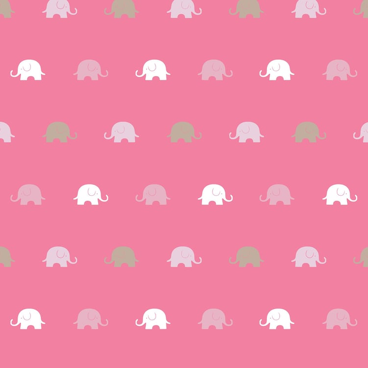 Slate Pink Elephant Printed Single Bed Quilt - 130 x 180 cm