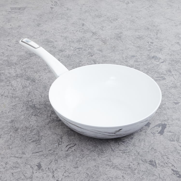 Marshmallow Aluminium Printed Wok - 28cm