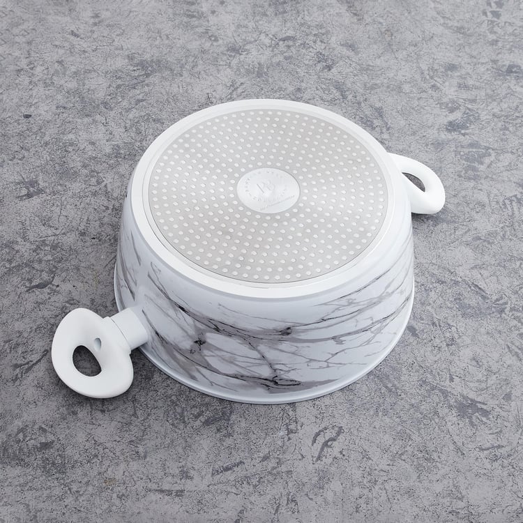 Marshmallow Aluminium Printed Casserole with Lid - 26cm