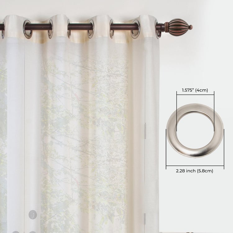 DECO WINDOW Beige Textured Sheer Door Curtain - 132x228cm - Set of 2