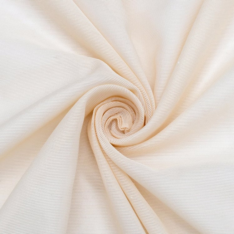 DECO WINDOW Beige Textured Sheer Door Curtain - 132x228cm - Set of 2