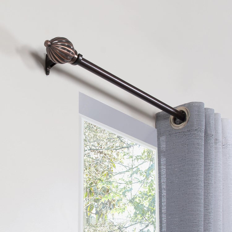 DECO WINDOW Grey Textured Sheer Window Curtain - 132x152cm - Set of 2