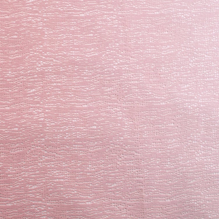 DECO WINDOW Pink Textured Semi-Sheer Window Curtain - 132x152cm - Set of 2